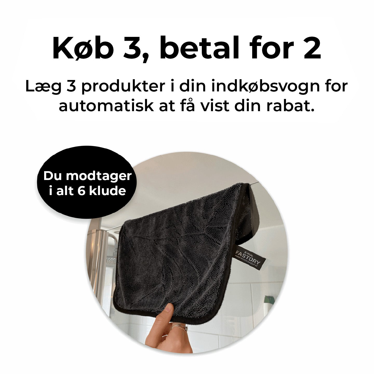 FASTDRY Aftørringsklud - 35x35cm - 2 stk.